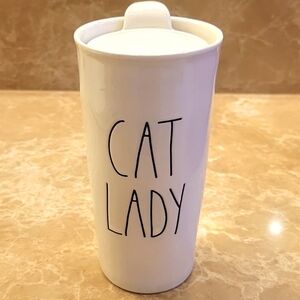 Rae Dunn Artisan Collection  Ceramic "Cat Lover" Travel Mug